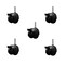 Service Caster 2'' Black Metal Hood Twin Caster with Brake Nylon Wheels Grip Ring Stem, 5PK SCC-GR02S50D-NYS-FB-B-716X1716-5 - alternate 1